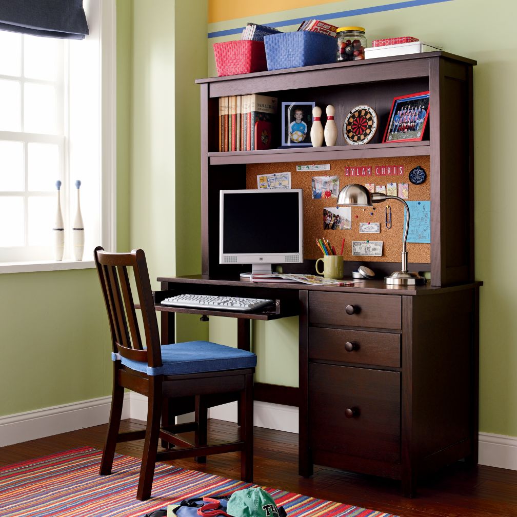 Simple Desk & Hutch (Espresso)