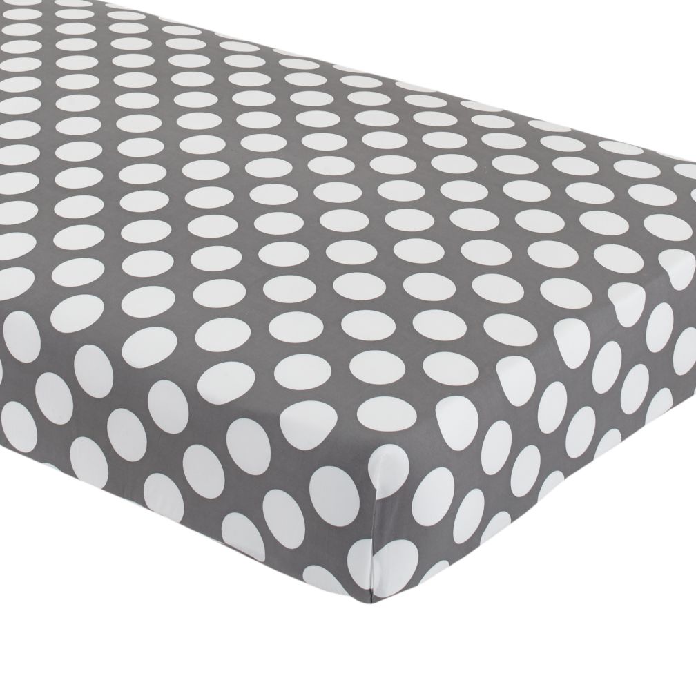 Crib Fitted Sheet (Grey Dot)