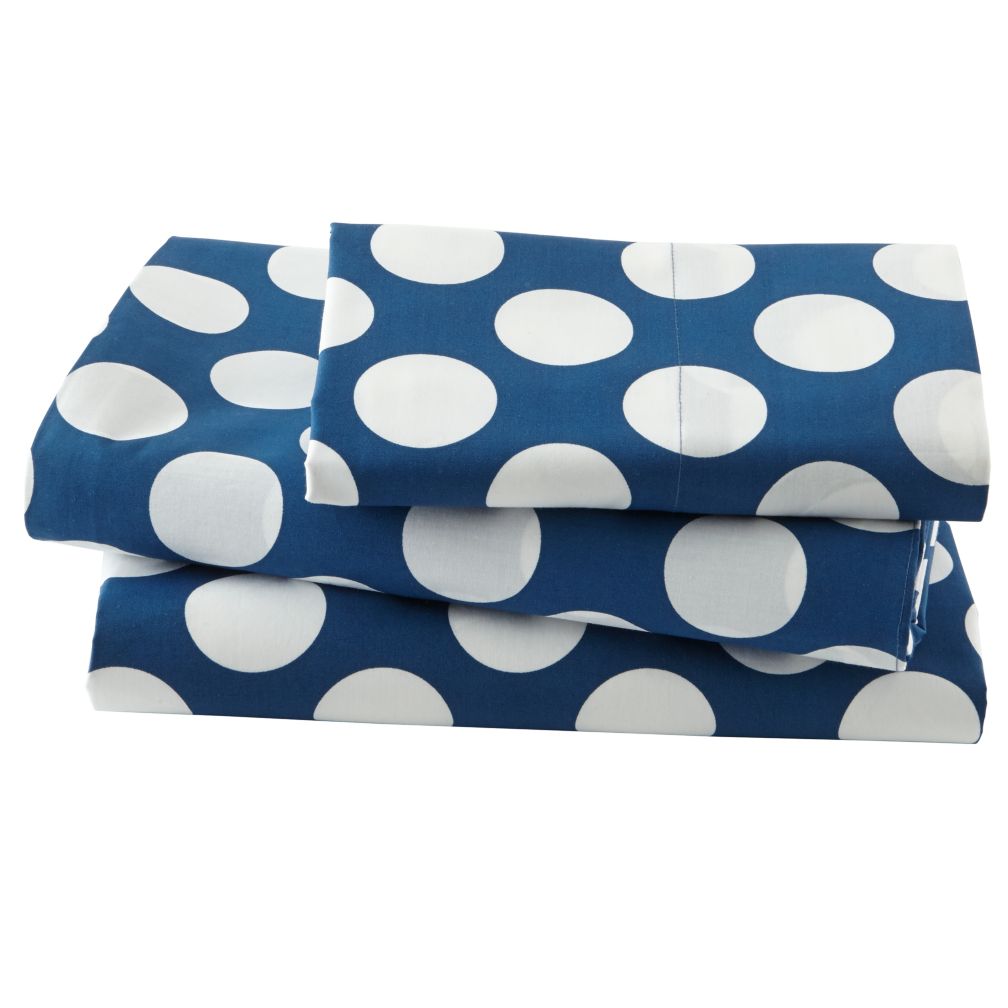 New School Blue Dot Sheet Set (Twin)