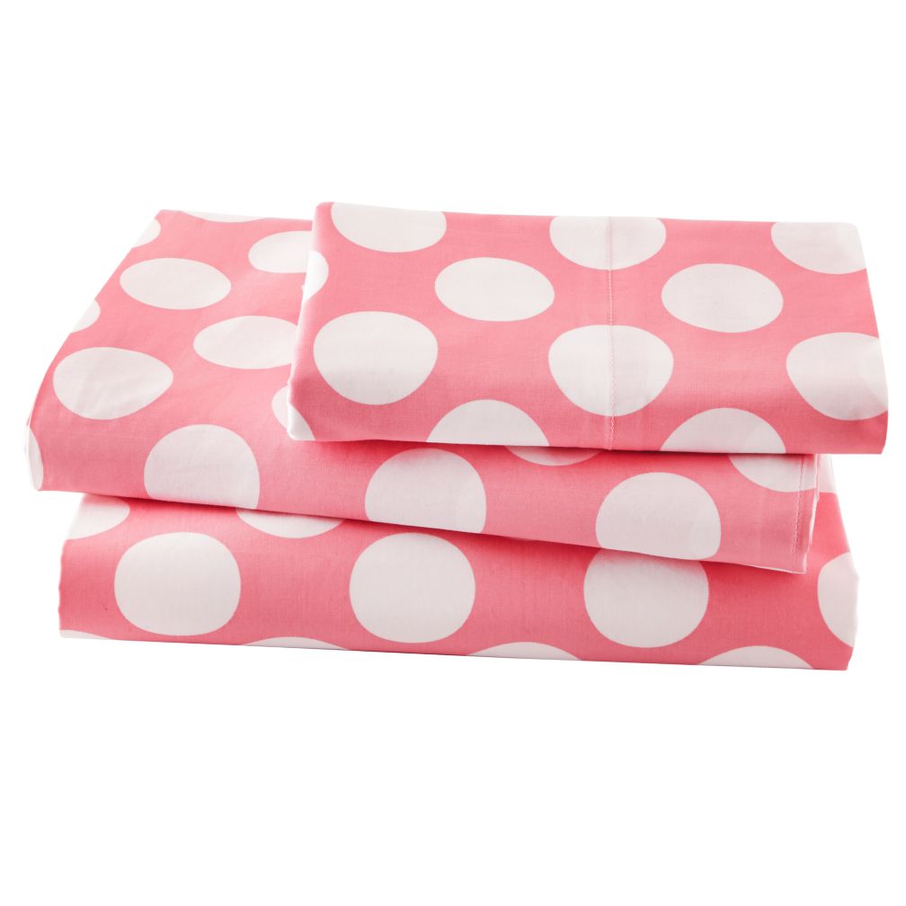 New School Pink Dot Sheet Set (Twin)