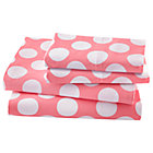 Full Pink Dot Sheet Set(includes 1 fitted sheet, 1 flat sheet and 2 cases)