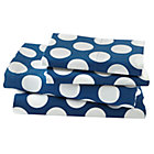 Full Blue Dot Sheet Set(includes 1 fitted sheet, 1 flat sheet and 2 cases)