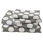 Full Grey Dot Sheet Set(includes 1 fitted sheet, 1 flat sheet and 2 cases)