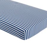 New School Crib Fitted Sheet (Blue Stripe)