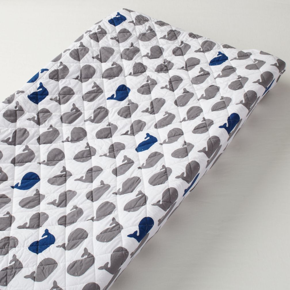 New School Changing Pad Cover (Whales)