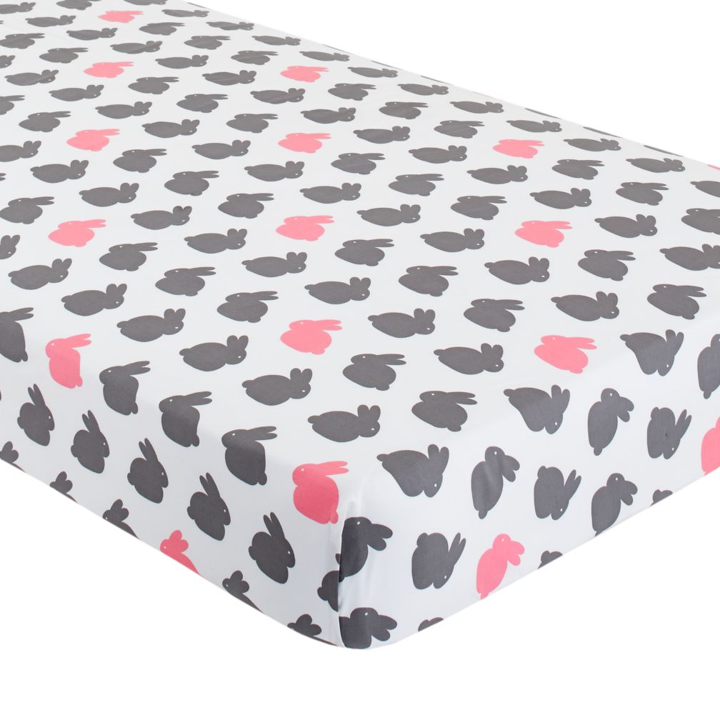 New School Crib Fitted Sheet (Bunny)