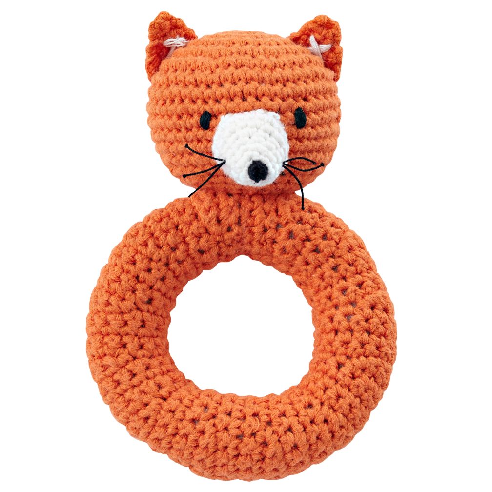 Fox Animal Knit Rattle