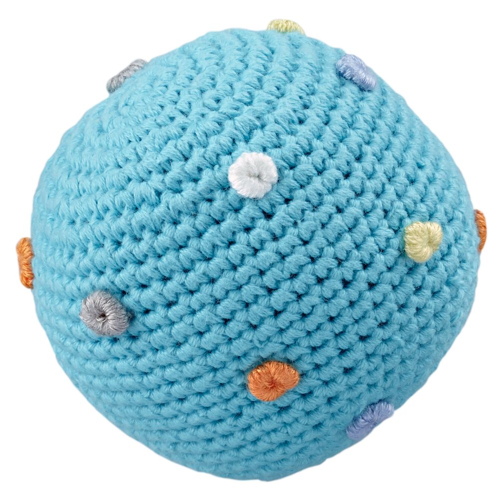Lt. Blue Knit Ball Rattle