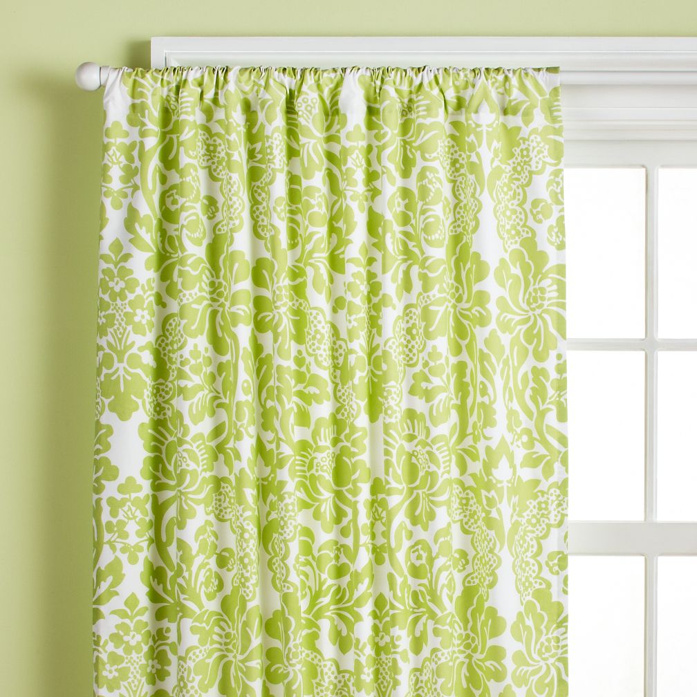 84" Wallpaper Floral Curtain Panel (Green)