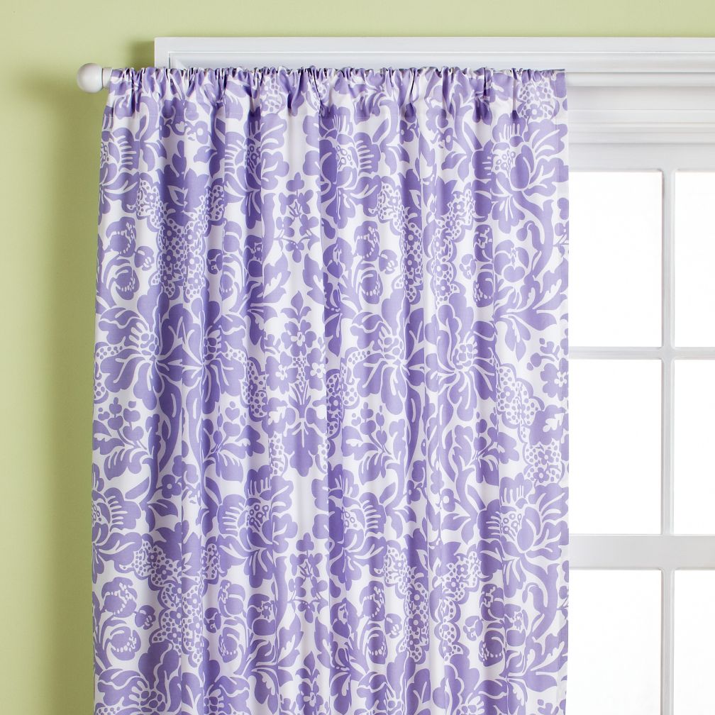 Wallpaper Floral Curtain Panel (Lavender)