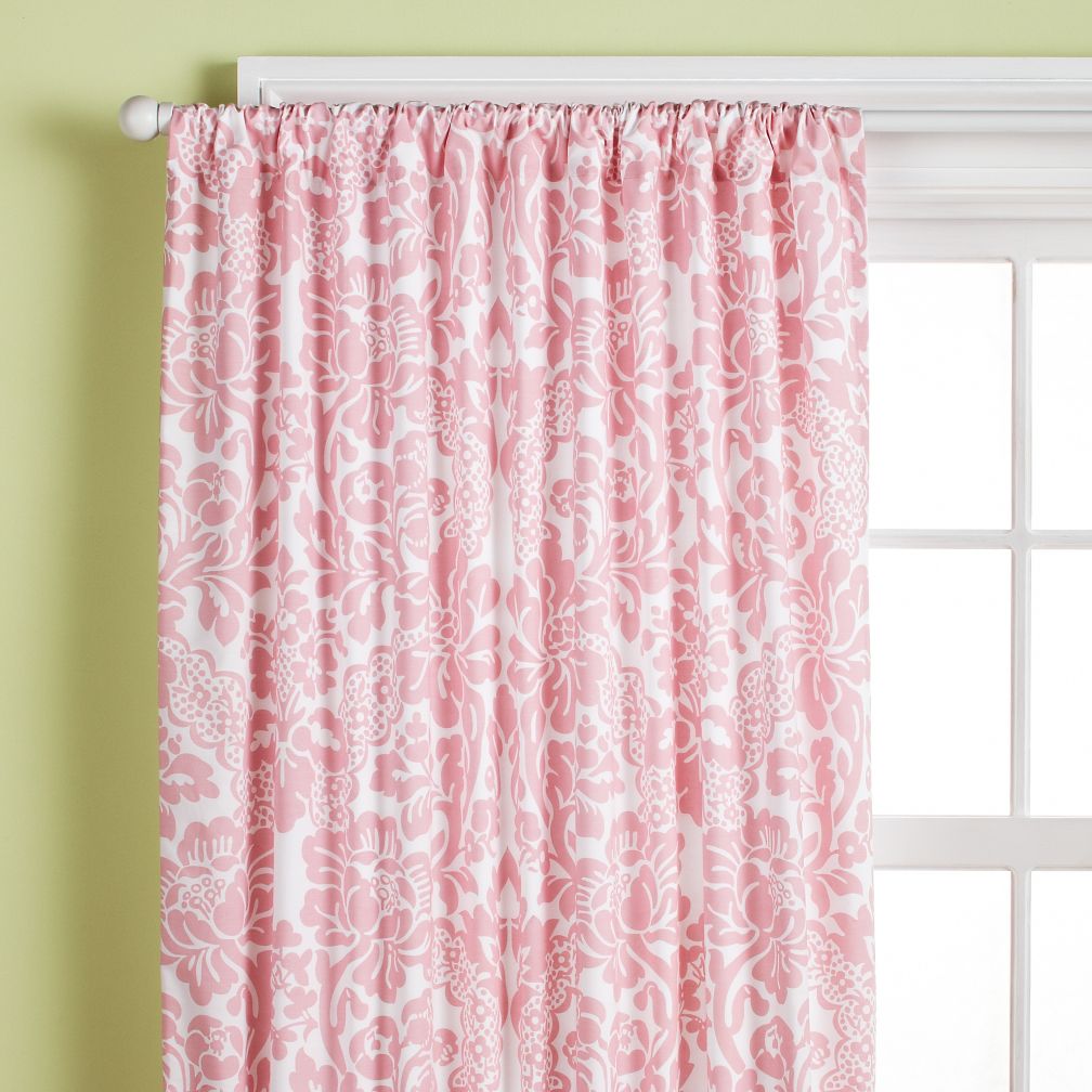 Wallpaper Floral Curtain Panels (Pink)