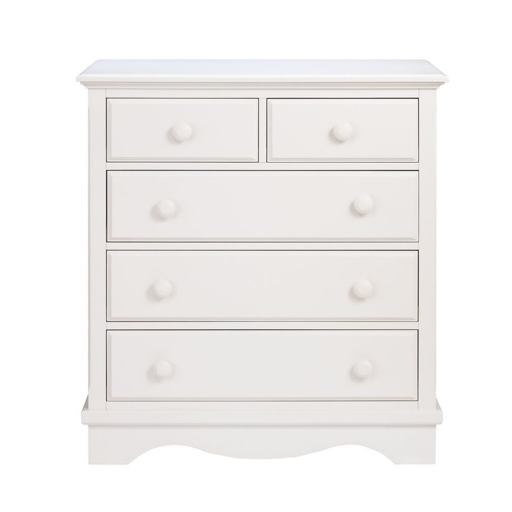 White 2-Over-3 Dresser