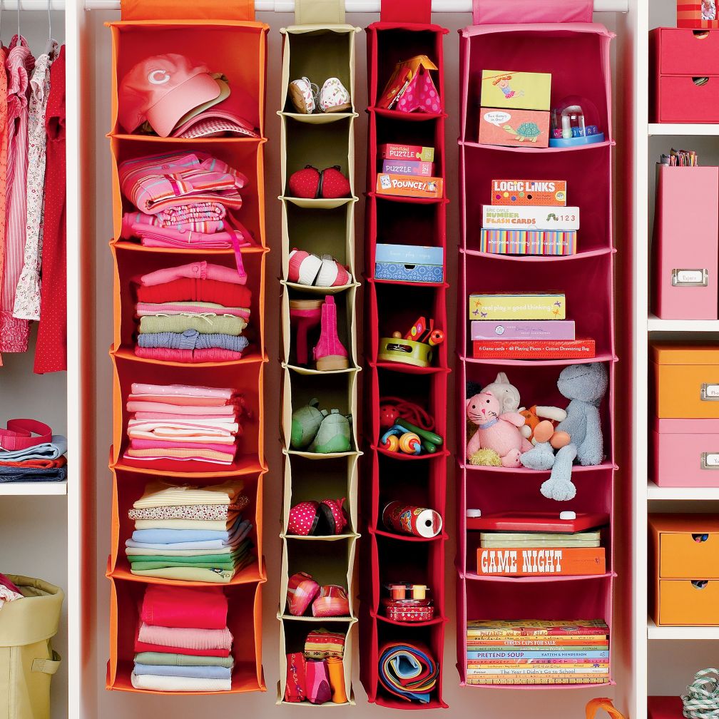 I Think I Canvas Hanging Closet Organizer