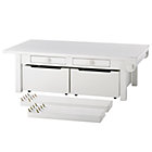 White Table w/2 Bins, Paper Roller, Low, Med &amp; Tall Legs