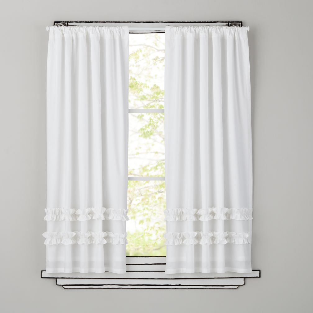 Ruffle Curtain Panels (White)