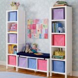 5-Cube Bookcase & 3-Cube Bench (White)
