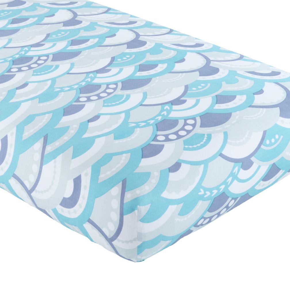 Marine Queen Crib Fitted Sheet (Blue Waves)