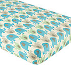 Blue Elephants Crib Fitted Sheet