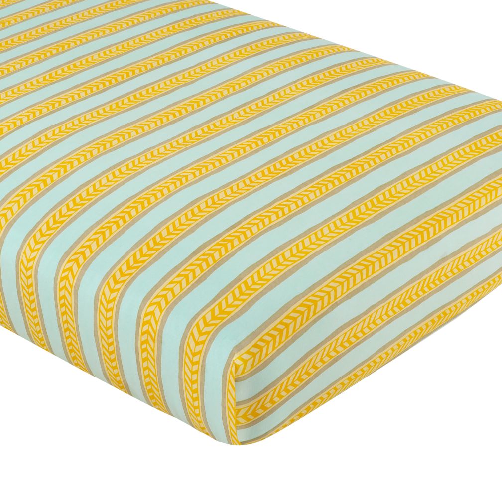 Elephants in the Room Crib Fitted Sheet (Stripe)