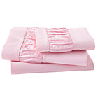 Twin Pink Frilled Sheet Set(includes 1 fitted sheet, 1 flat sheet and 1 case)