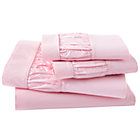 Full Pink Frilled Sheet Set(includes 1 fitted sheet, 1 flat sheet and 2 cases)