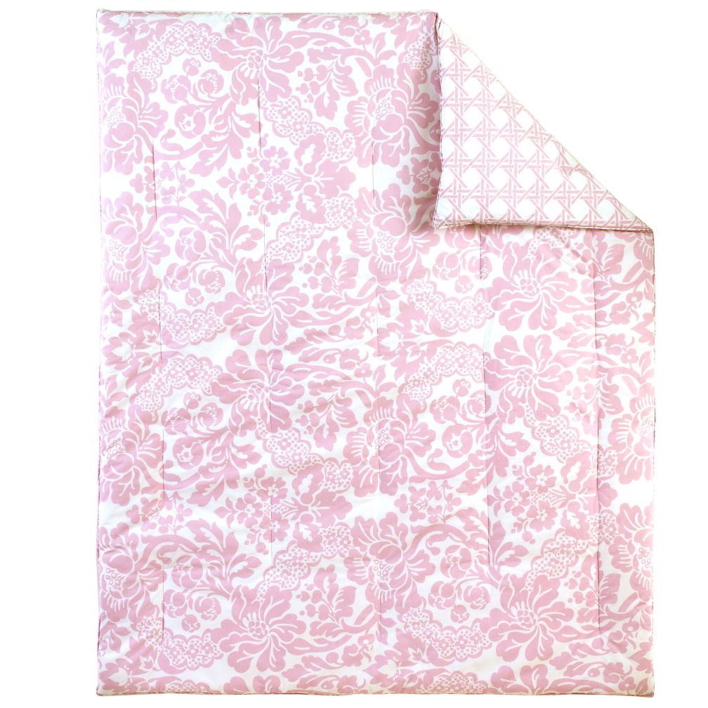 With a Flourish Crib Quilt (Pink)