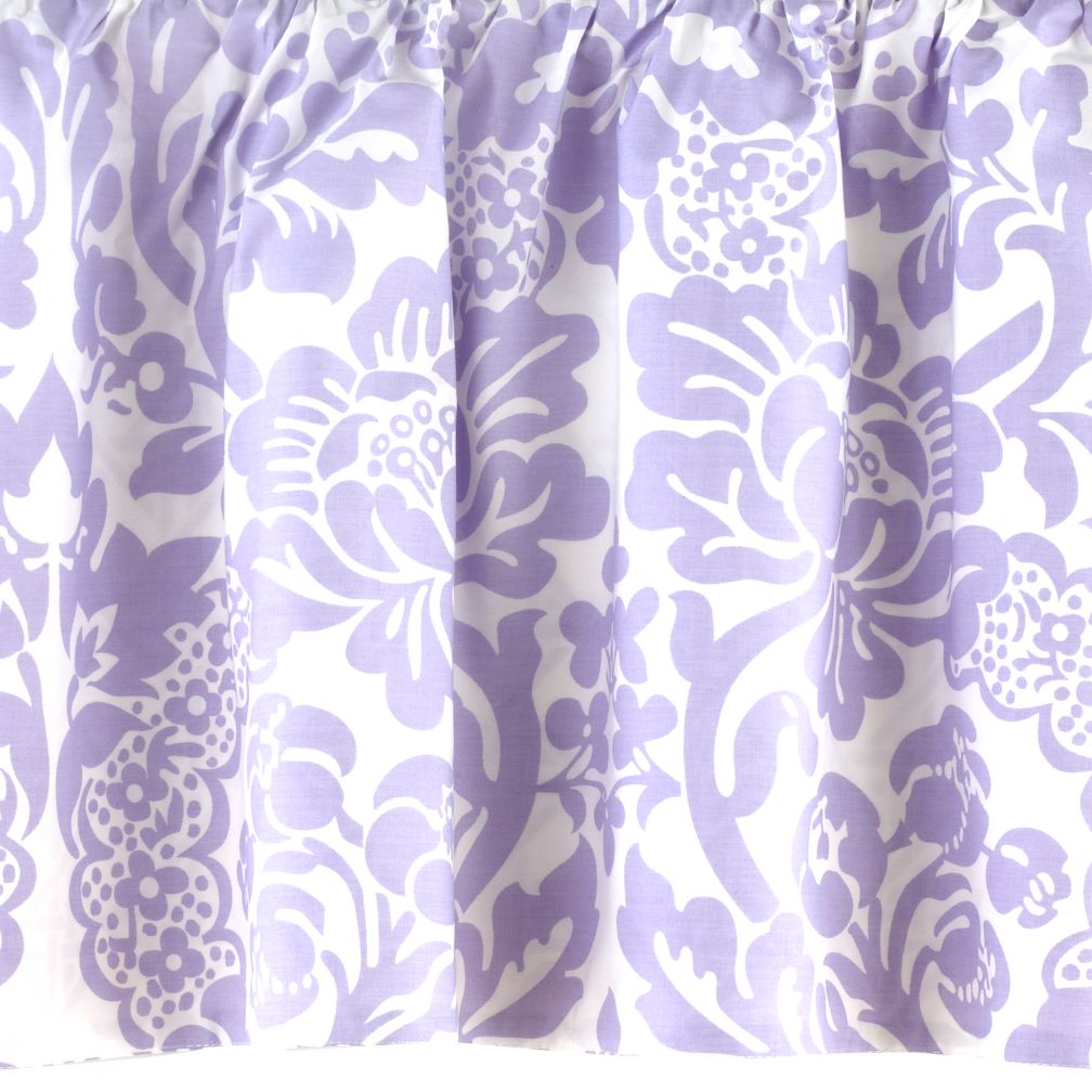 With a Flourish Crib Skirt (Lavender)