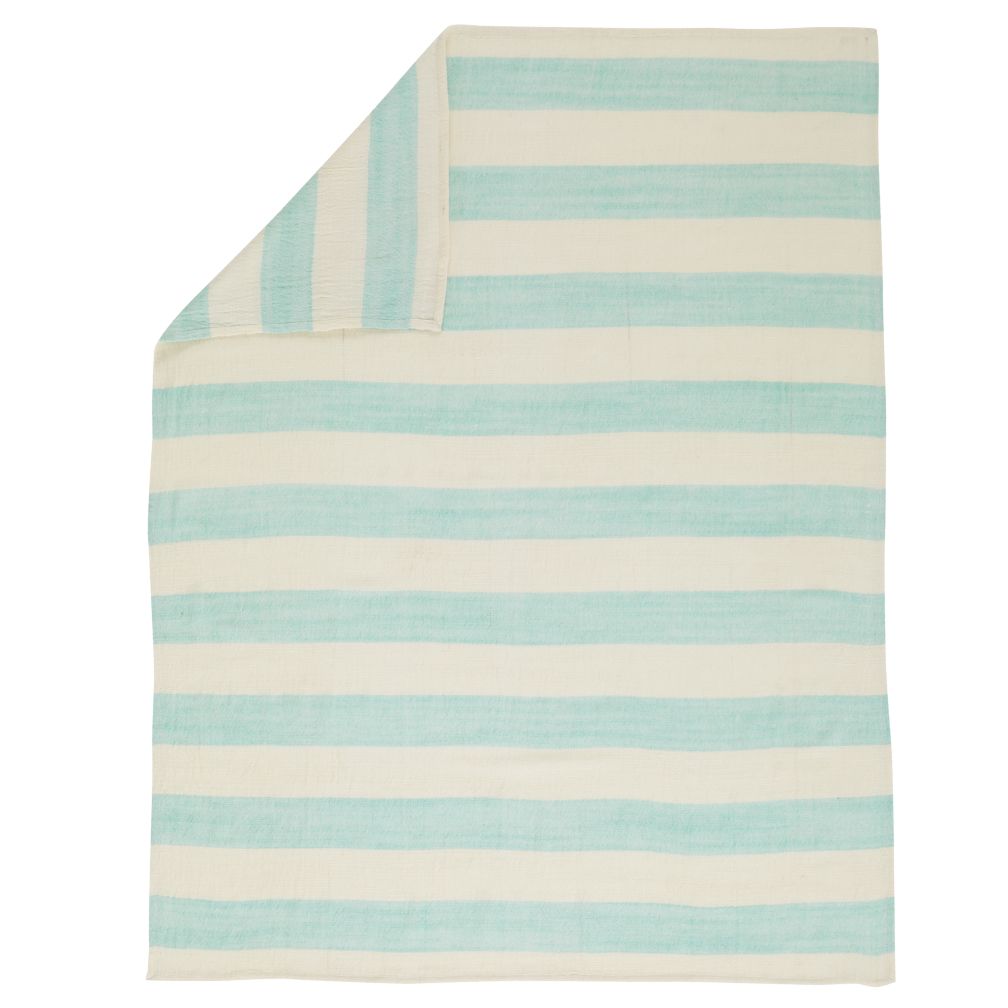 Aqua Striped Baby Blanket
