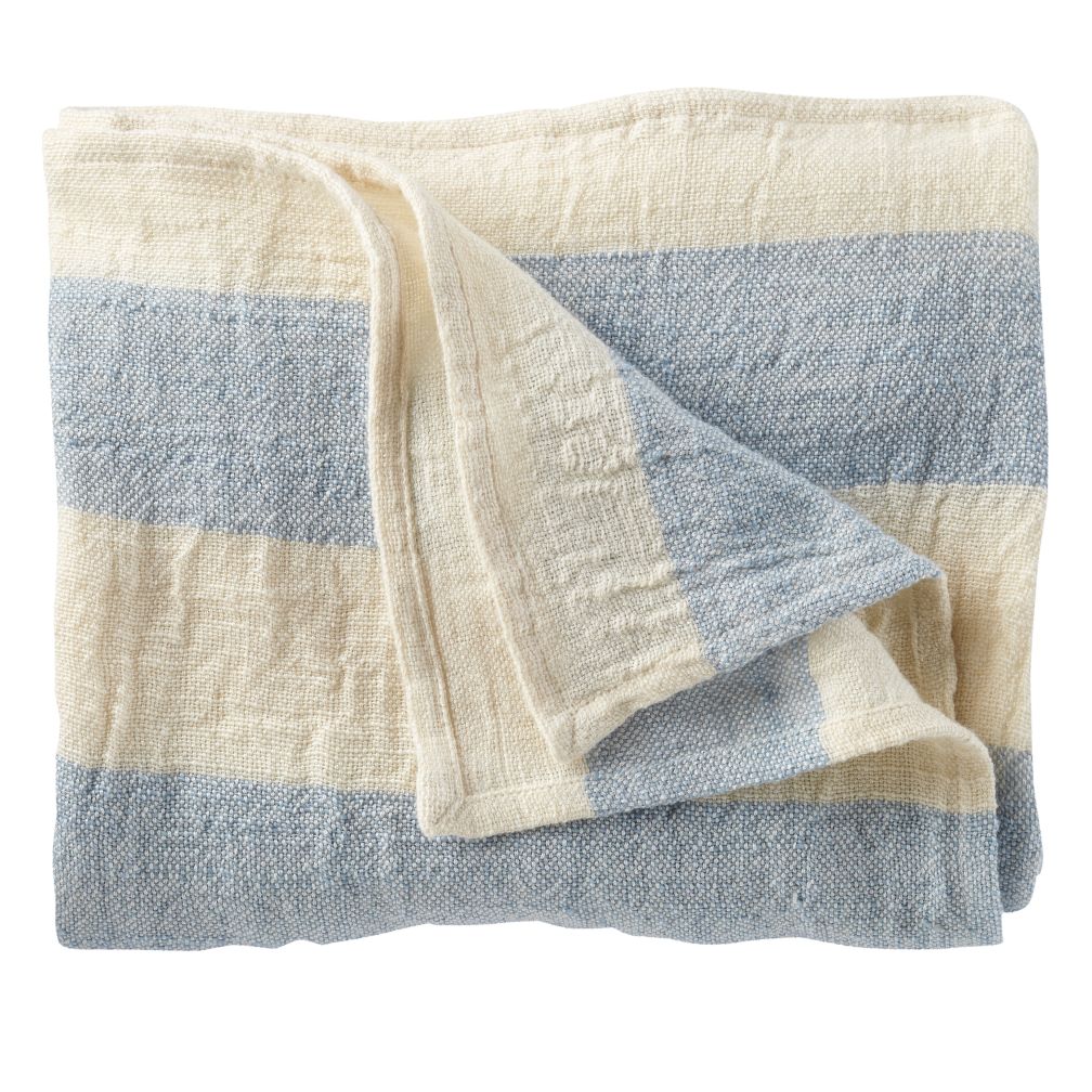 Lightly Striped Baby Blanket (Lt. Blue)