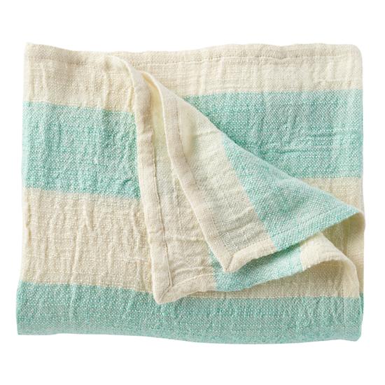 Kids Blankets Aqua Striped Throw Blanket The Land of Nod