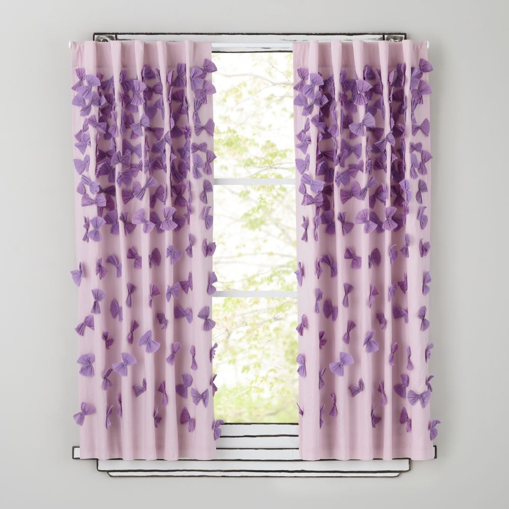 Bow Tied Curtain Panels (Lavender)