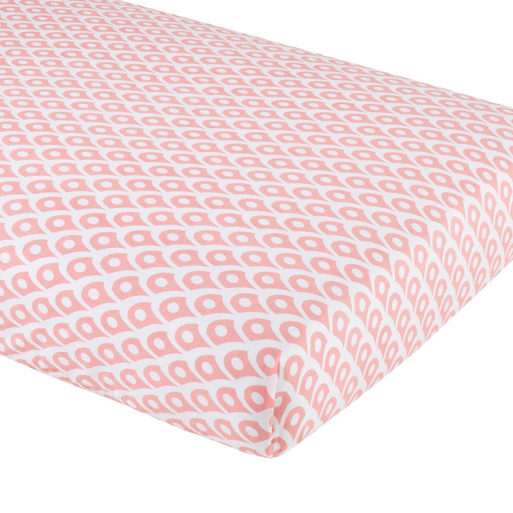 Mosaic Paisley Crib Fitted Sheet (Pink Mosaic)