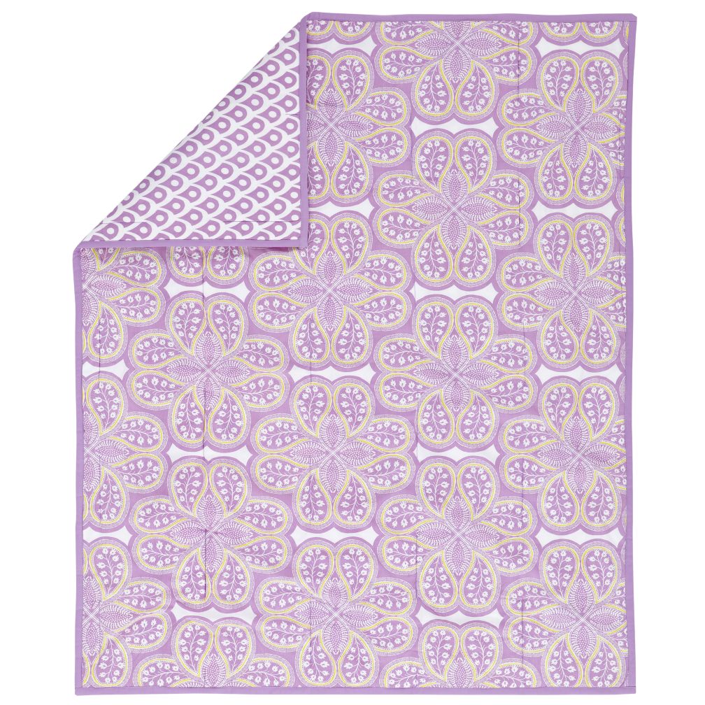 Mosaic Paisley Crib Blanket (Lavender)