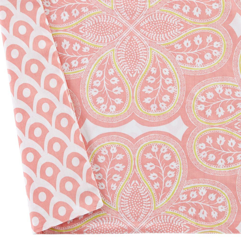 Mosaic Paisley Crib Skirt (Pink)