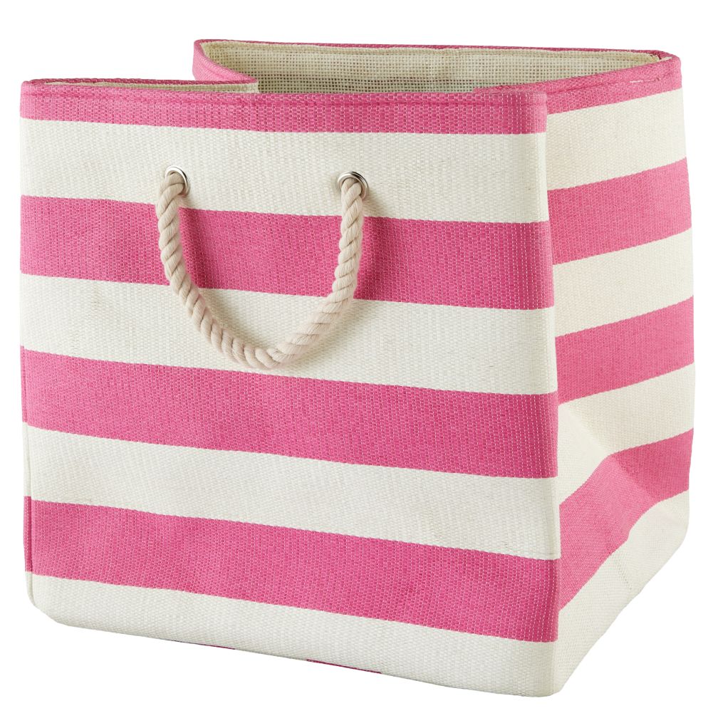 Stripes Around the Cube Bin (Pink)