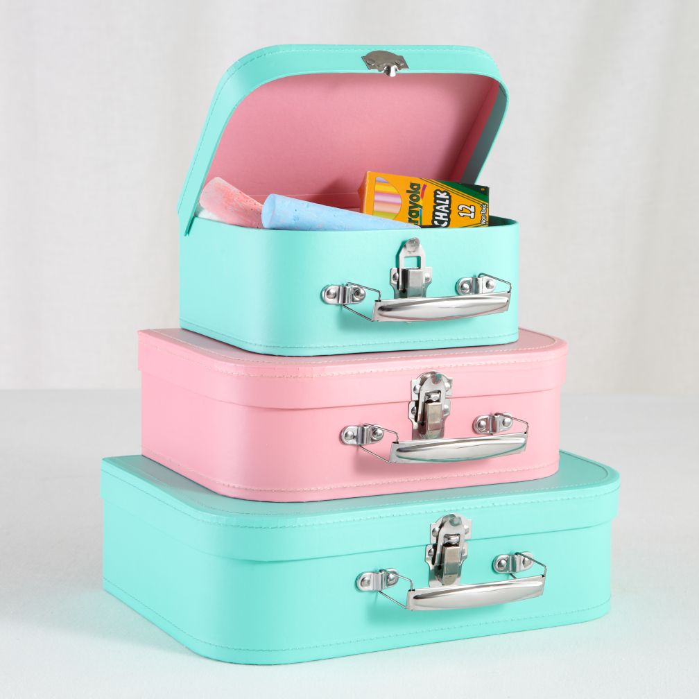 Bon Voyage Suitcase Set (Aqua/Pink)