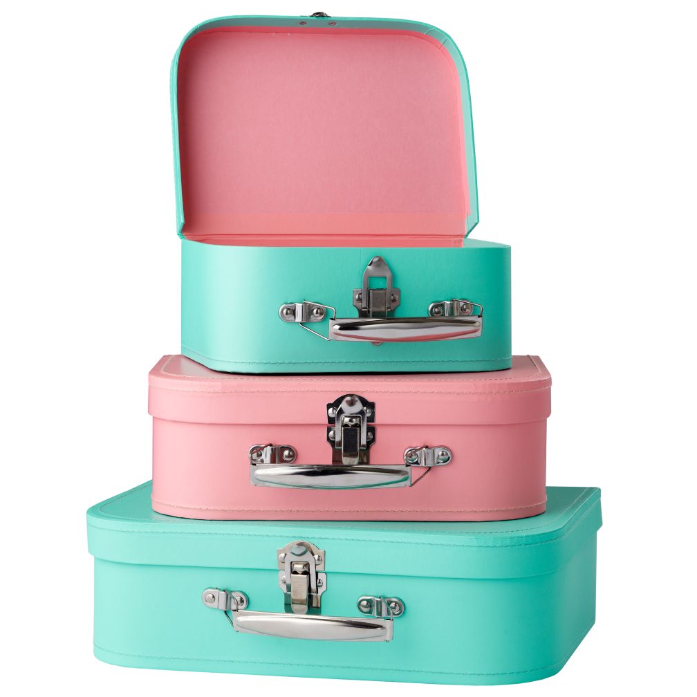 Bon Voyage Suitcase (Aqua/Pink)