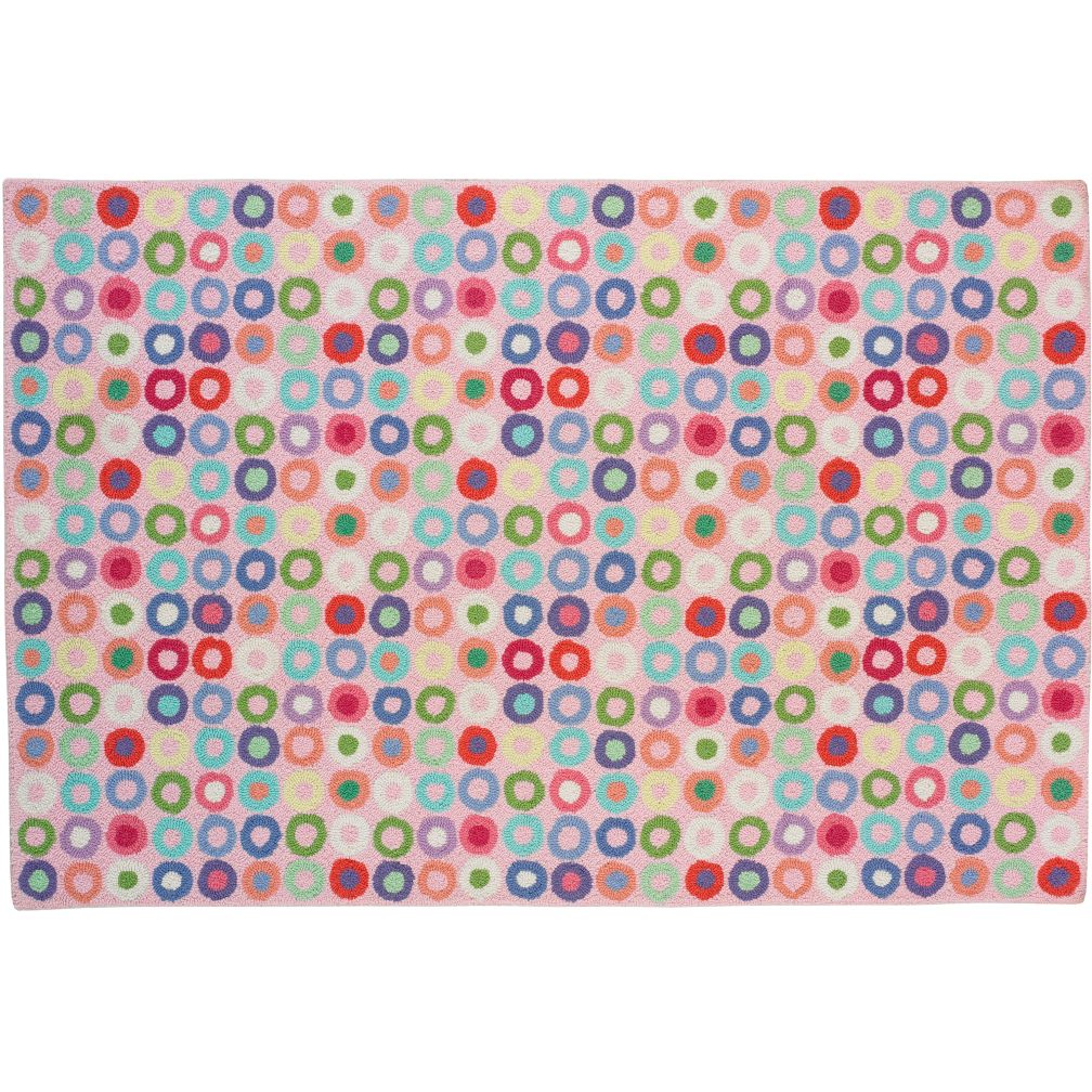 5 x 8' Round and Round Rug (Pink)