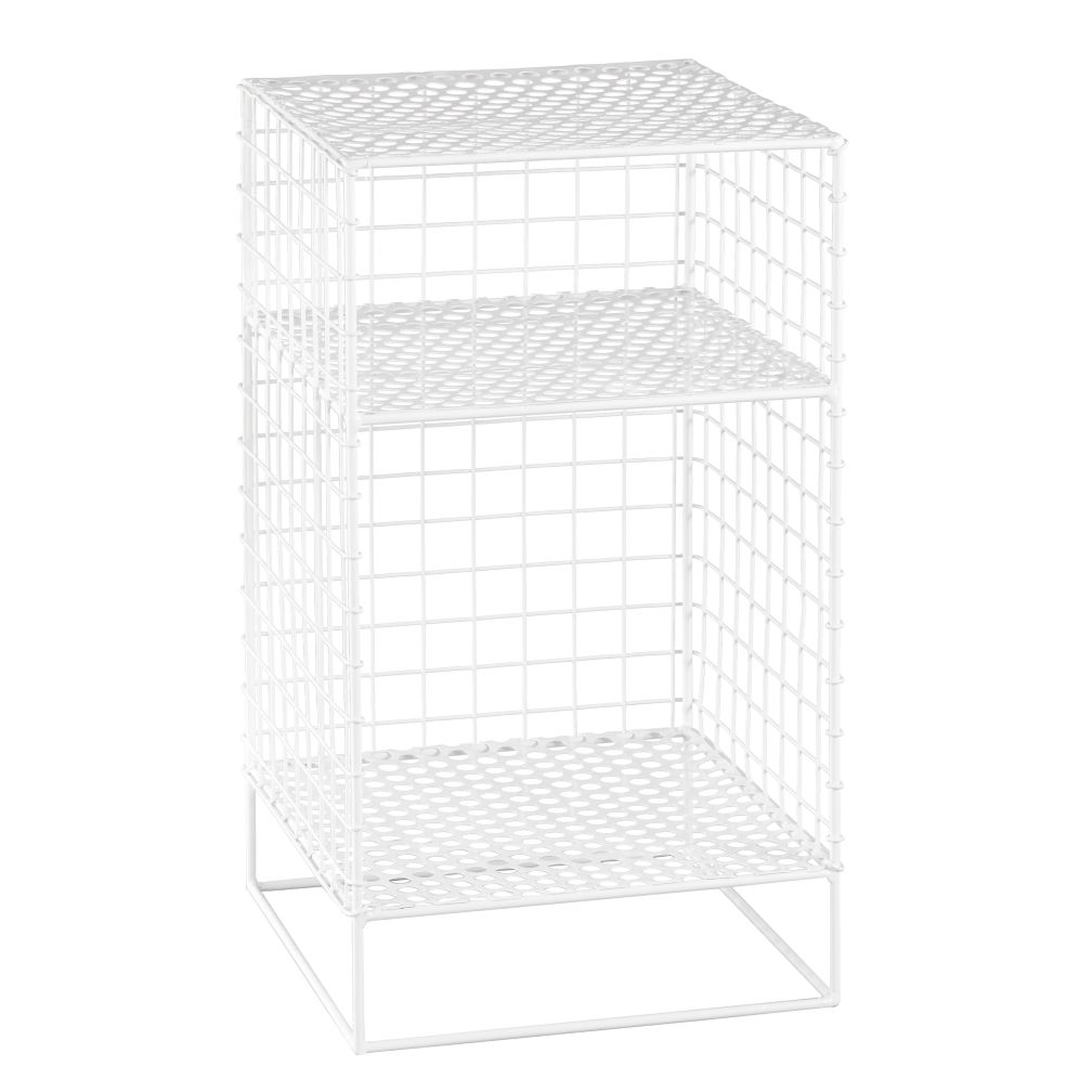 On the Grid 2-Cube Nightstand (White)
