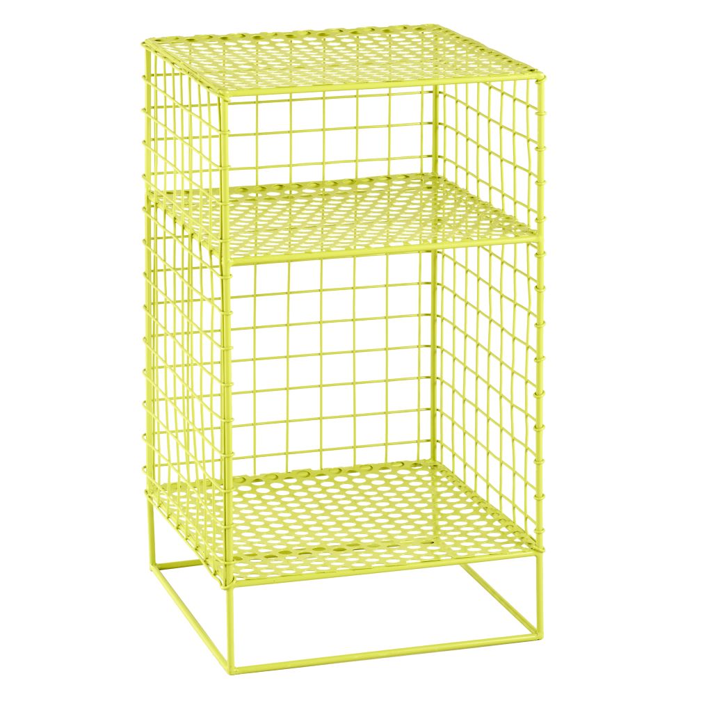 On the Grid 2-Cube Nightstand (Lime)
