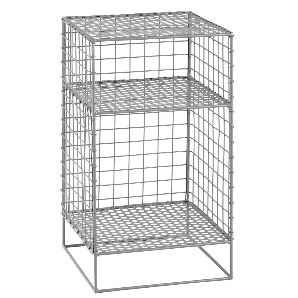 On the Grid 2-Cube Nightstand (Grey)