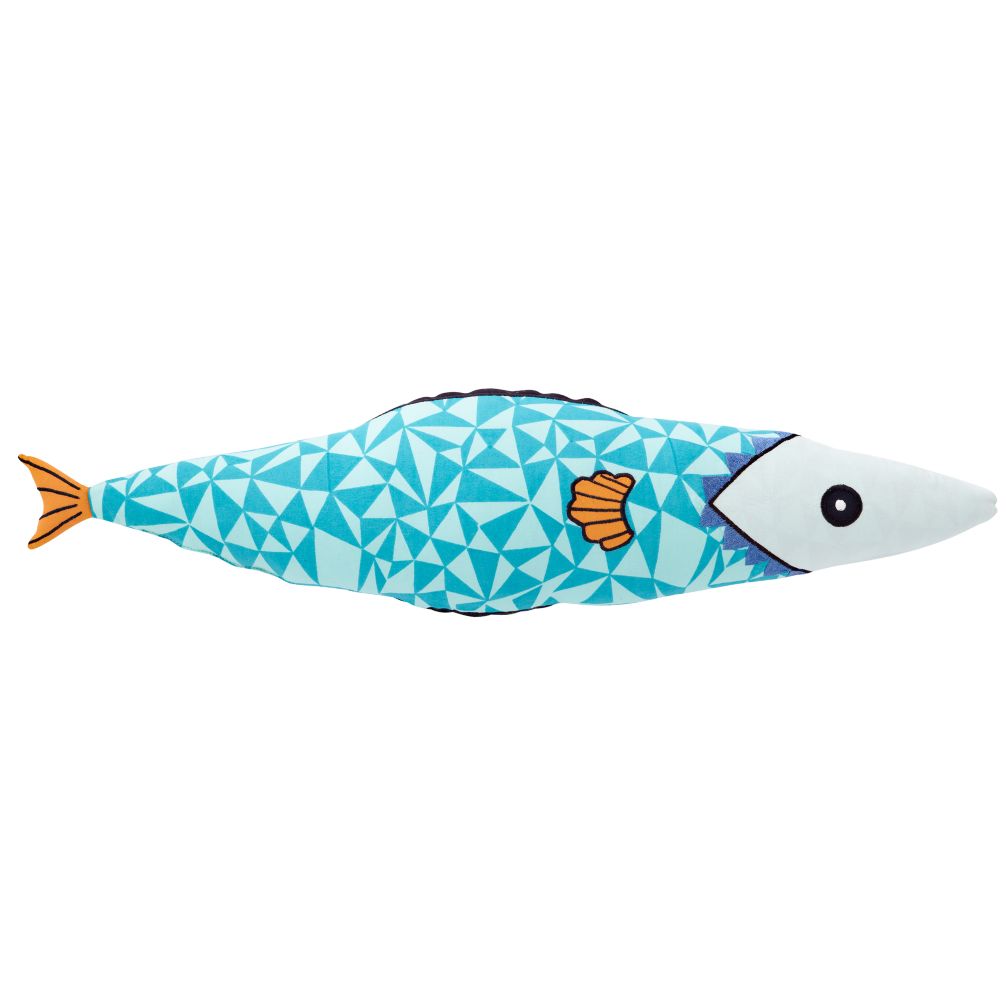 Fish Throw Pillow (Blue)