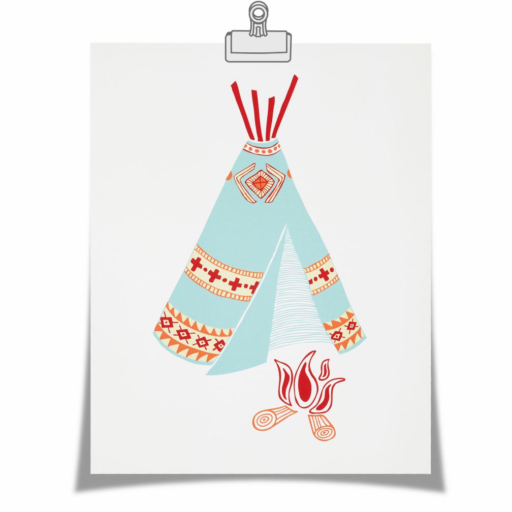 Teepee Campfire Wall Art