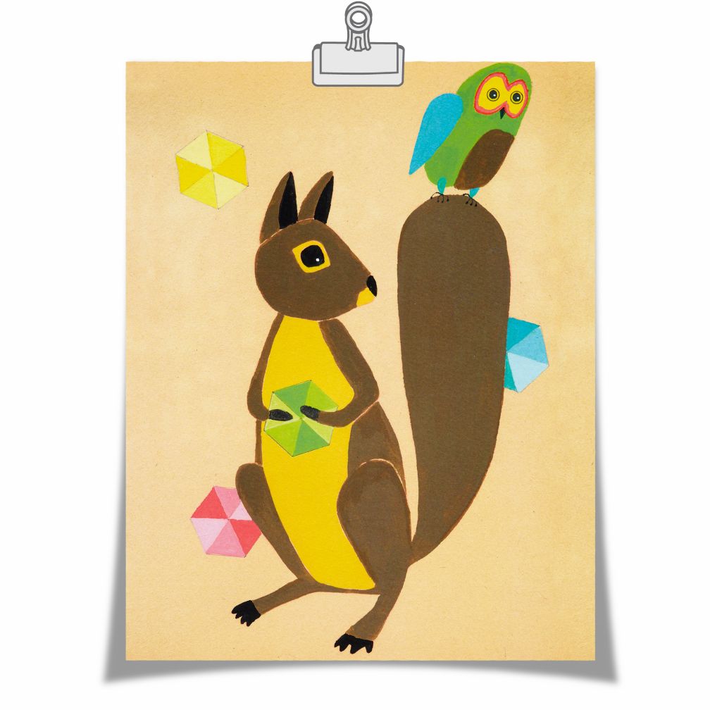 Squirrel and Owl Wall Art