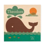 Personalized Wooden Wall Plaque (Whale)