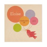 Personalized Wooden Wall Plaque (Balloons and Bird)