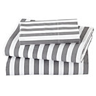 Toddler Grey Stripe Sheet Set(includes 1 fitted sheet, 1 flat sheet and 1 case)