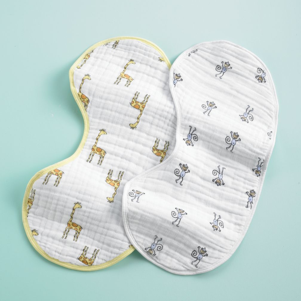 Giraffe & Monkey Burpy Bib Set