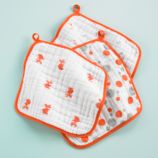 Orange Wash Up Washcloths (Set of 3)