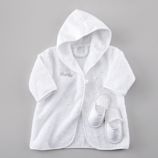 Personalized Bath Robe and Slippers Set (Khaki Lettering)
